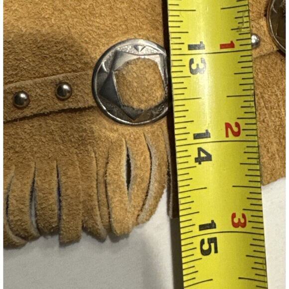 John R Craighead Size Medium Western Cowboy 100% Leather Vest Fringe Costume - Picture 15 of 16